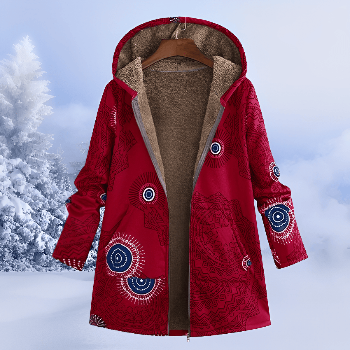 Honor | Femme Parka Longline Imprimé Floral à Capuche