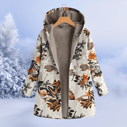 Honor | Femme Parka Longline Imprimé Floral à Capuche