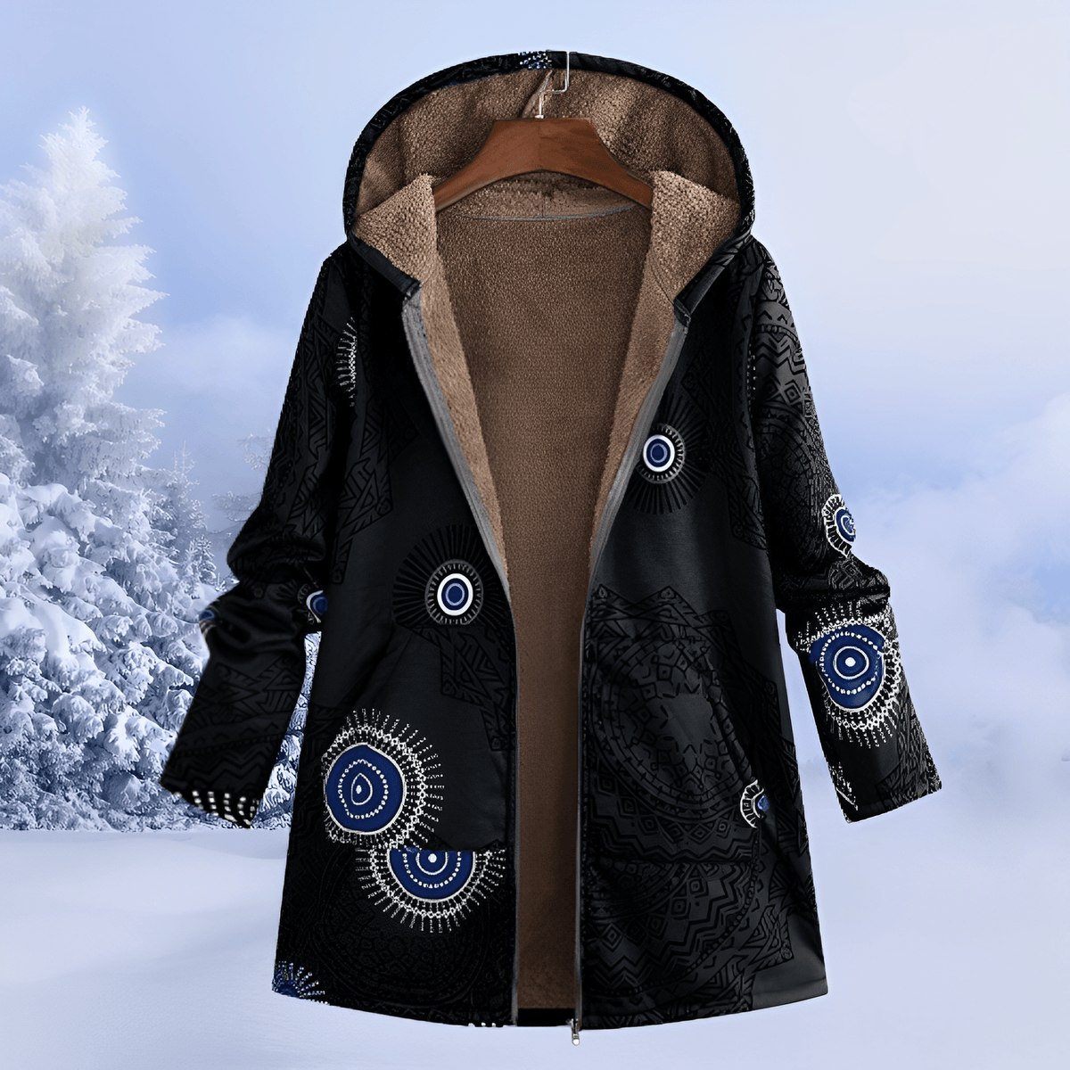 Honor | Femme Parka Longline Imprimé Floral à Capuche