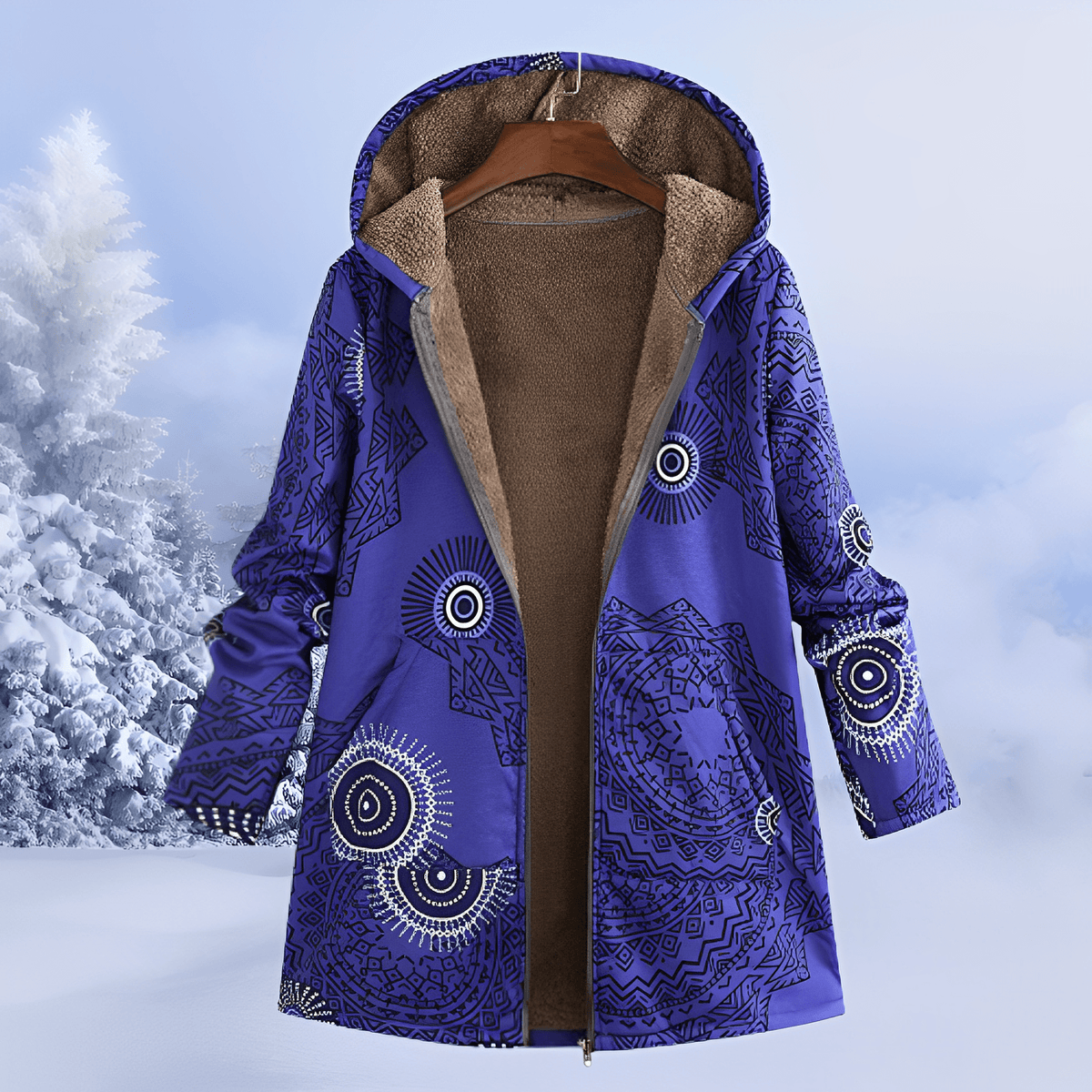 Honor | Femme Parka Longline Imprimé Floral à Capuche