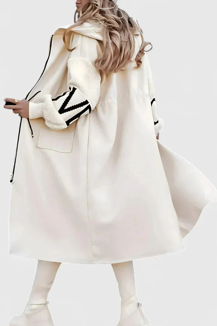 Imperméable femme à capuche élégant | Manteau d'hiver coupe flatteuse