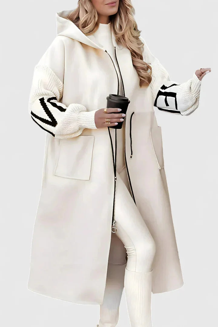 Imperméable femme à capuche élégant | Manteau d'hiver coupe flatteuse