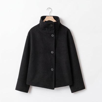 Veste femme oversize col montant boutonnée coupe boxy épaules tombantes