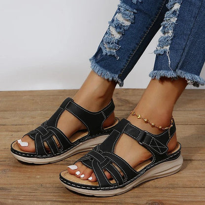 Sandales Femme Vintage Semelle Coussinée Respirantes