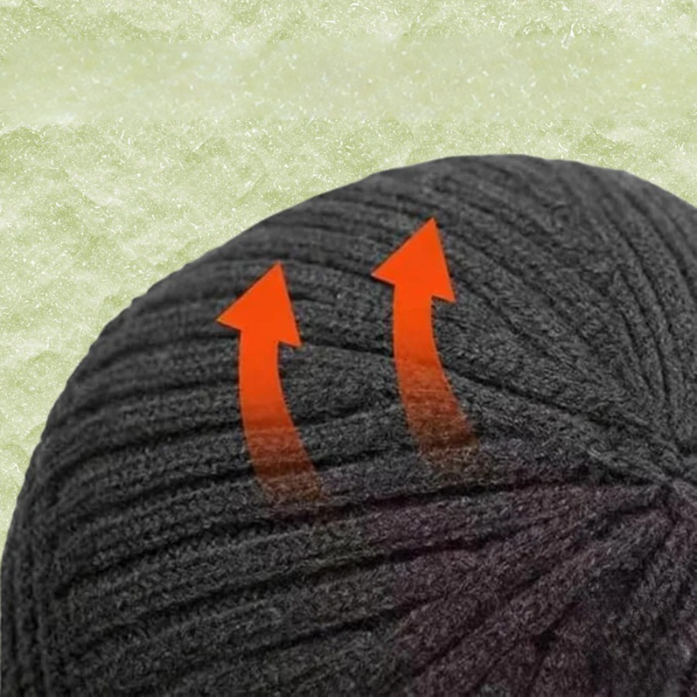 Casquette tricot visière hiver côtelée en beige marron bleu marine gris