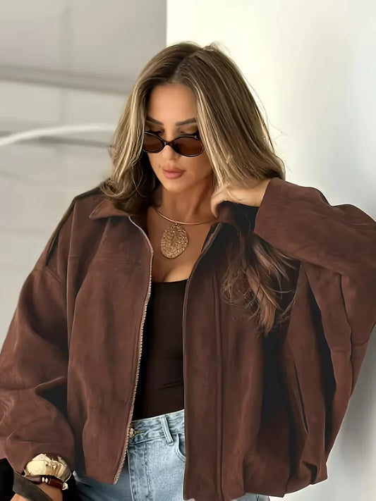 Veste en cuir souple femme | Oversized, Style motard