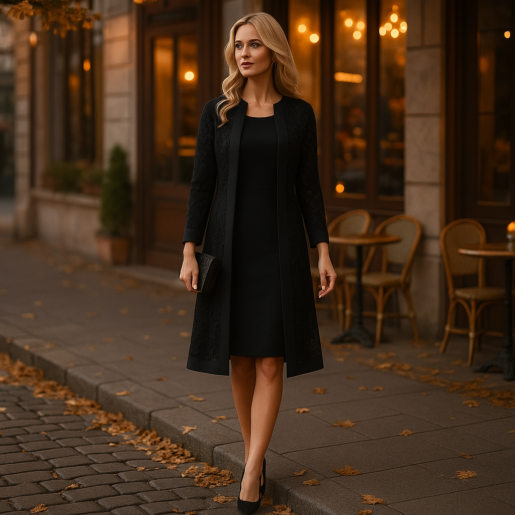 Parisfemme - Robe Deux-Pièces - Dentelle Délicate - Élégante Femme