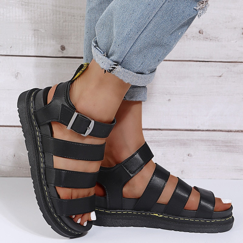 Sandales en cuir pour femmes | Confort orthopédique, semelle soutenue