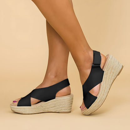 Sandales pour Oignons, Femmes | Brides Croisées | Semelle Compensée