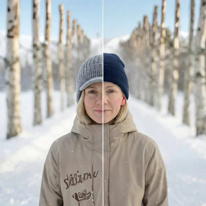 Casquette tricot visière hiver côtelée en beige marron bleu marine gris