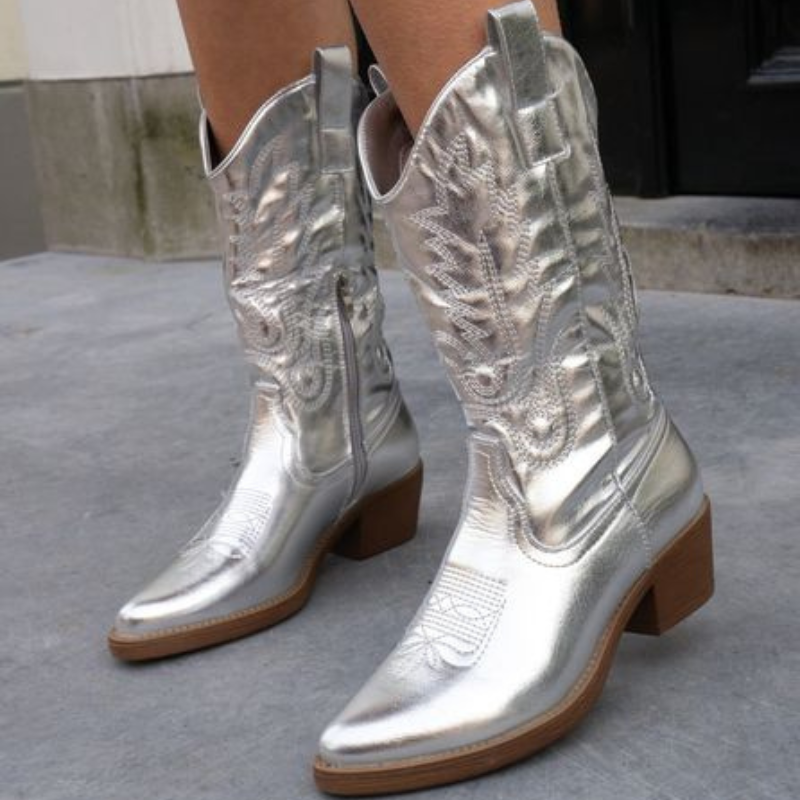 Bottes cowboy femmes métalliques - Style unique - Confort optimal-Chaussures-PARIS FEMME