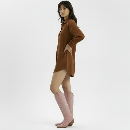 Bottes femme talon haut | Suède, pointe pointue | Hiver