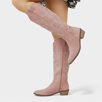 Bottes femme talon haut | Suède, pointe pointue | Hiver