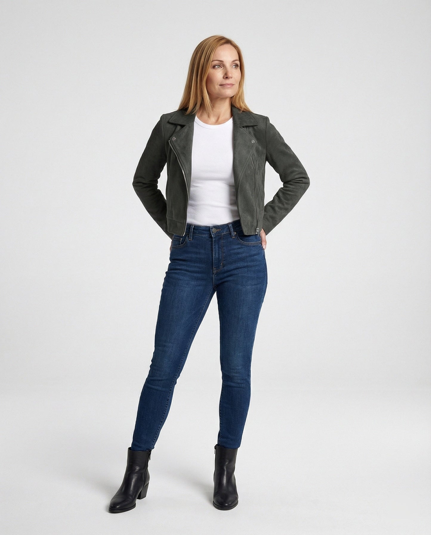Veste Cuir Femme | Motard Souple, Suédine Marron