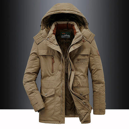 Parka mi-long homme à capuche et fermeture zippée