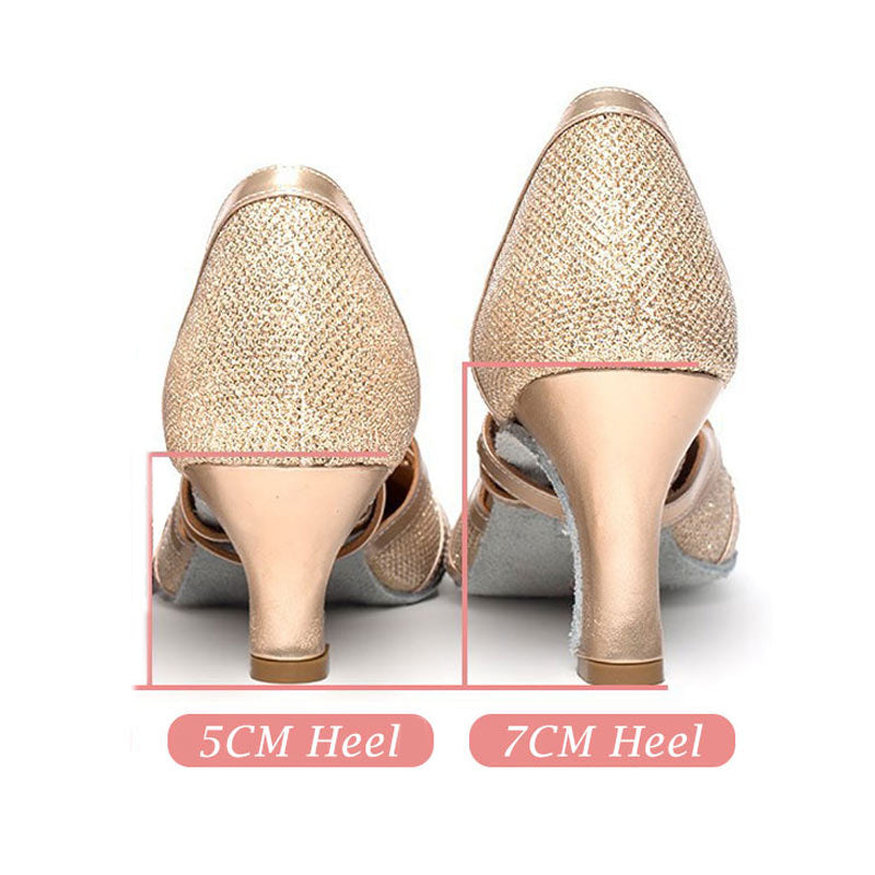 Chaussures de danse latine femme | Talon 7cm, Paillettes | Salsa Tango