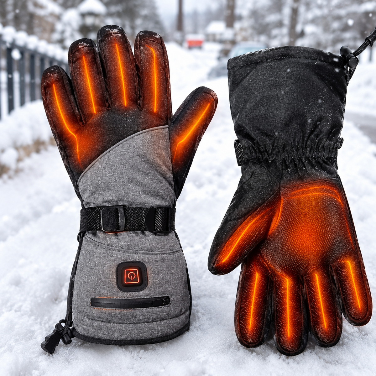 Gants chauffants batterie rechargeable imperméables avec 3 niveaux de chaleur