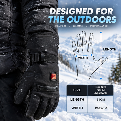 Gants chauffants batterie rechargeable imperméables avec 3 niveaux de chaleur