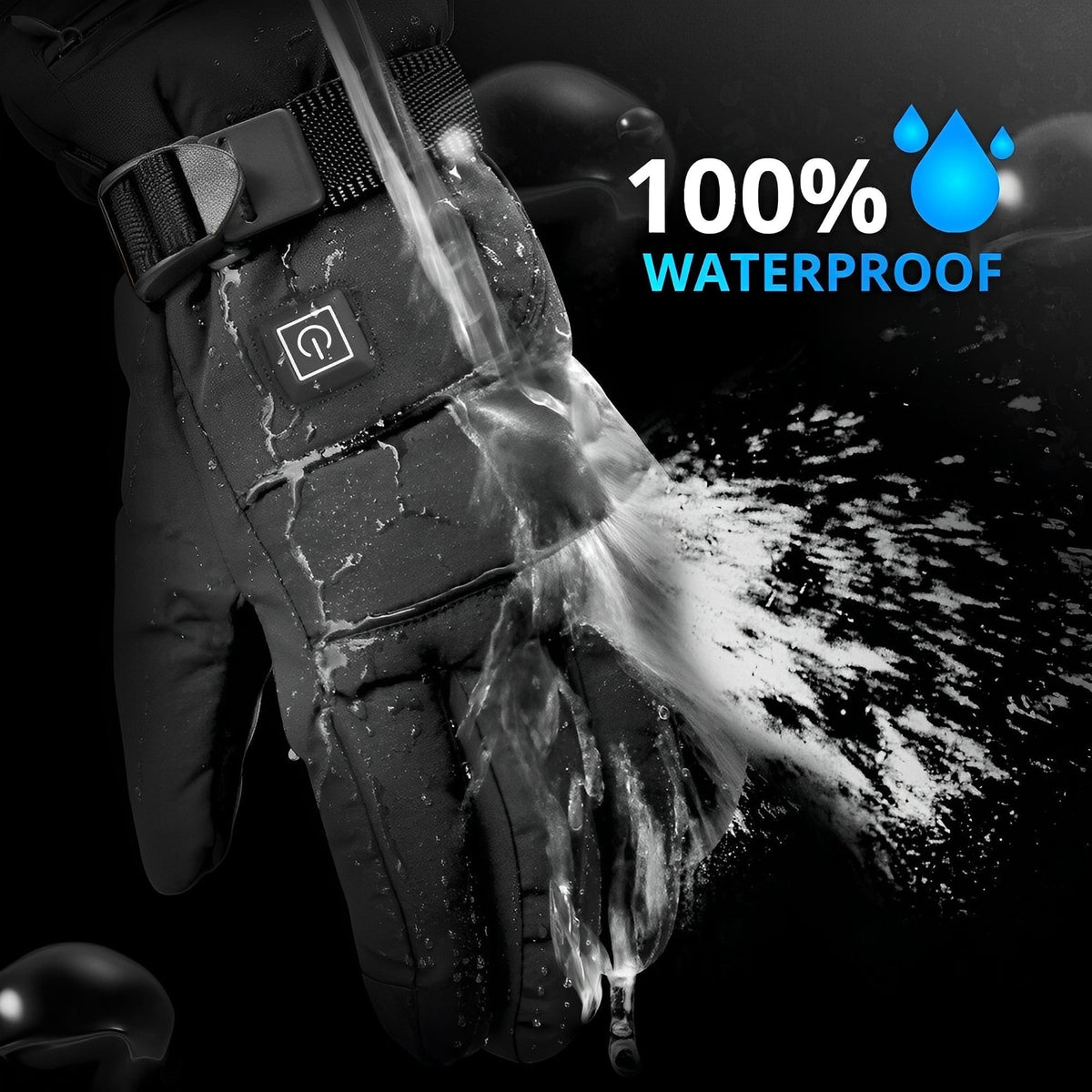 Gants chauffants rechargeables imperméables avec embouts compatibles écran tactile