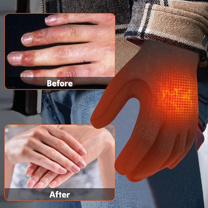 Gants chauffants batterie rechargeable tactiles avec 3 niveaux de chaleur