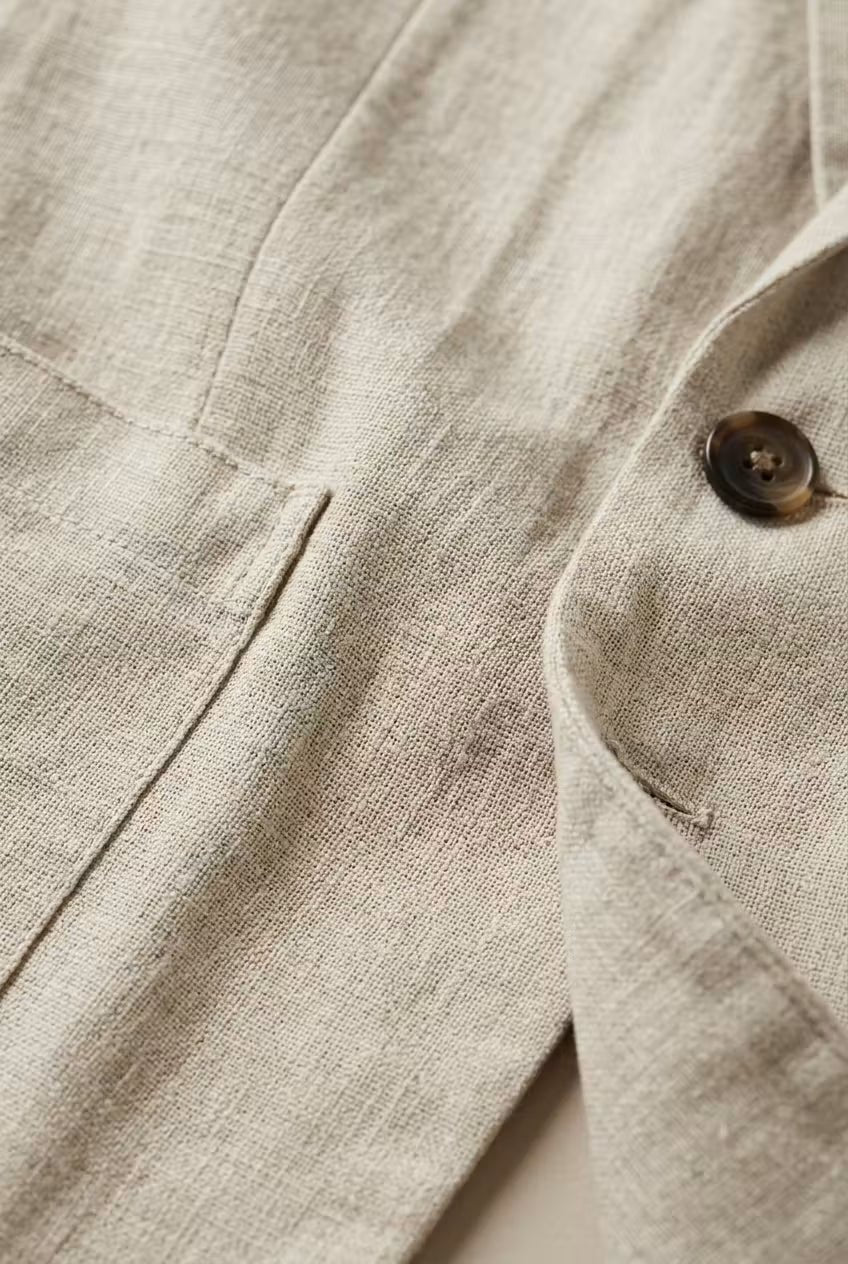 Ensemble Lin Homme | Blazer et Pantalon Décontractés | Coupe Relaxe