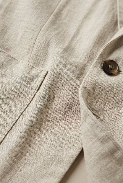 Ensemble Lin Homme | Blazer et Pantalon Décontractés | Coupe Relaxe
