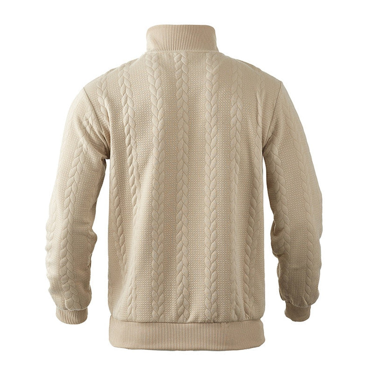 Hommes Pull Tricot Motif Tresse Fermeture Éclair