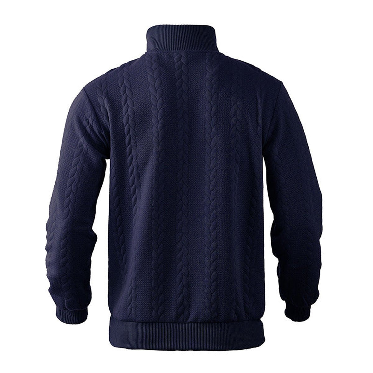 Hommes Pull Tricot Motif Tresse Fermeture Éclair