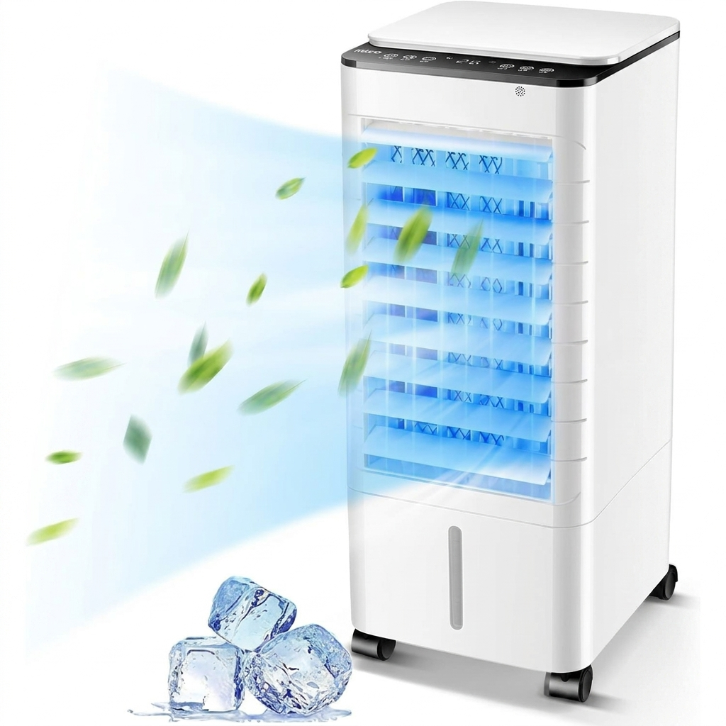 Climatiseur portable | Refroidisseur d'air mobile, 4-en-1 | Télécommande, 3 vitesses