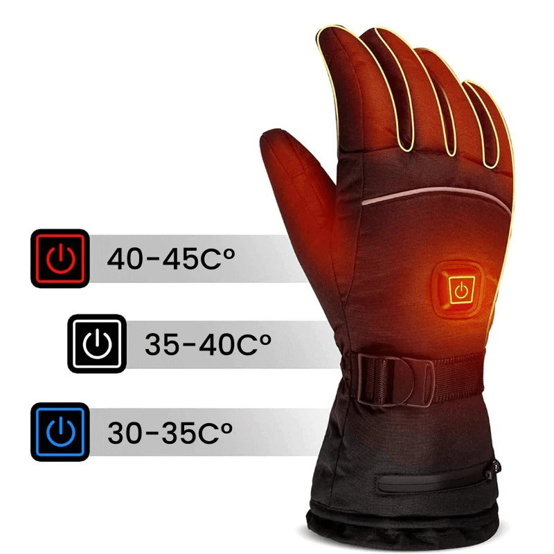 Gants chauffants hiver imperméables température réglable compatible écran tactile