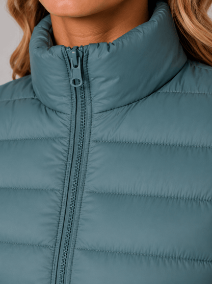 Doudoune légère femme coupe slim avec col montant