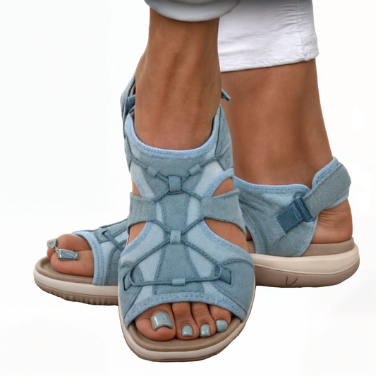 Sandales Rondes À Bout Ouvert - Confort - Élégance-Chaussures-PARIS FEMME