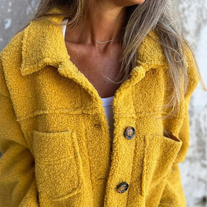 Manteau femme coupe droite col revers longueur mi-cuisses