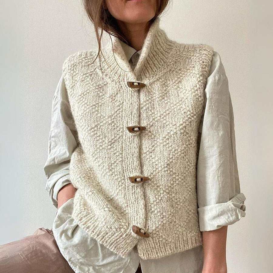 Gilet femme sans manches structuré coupe épurée neutre
