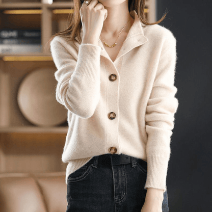 Gilet Cachemire | Tricoté Chaud, Beige Naturel