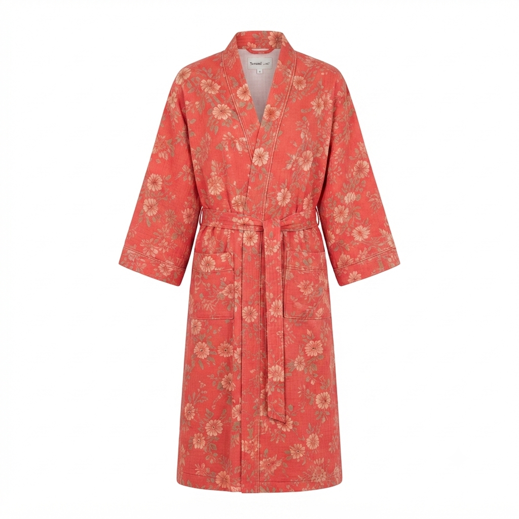 Kimono župan z bavlněné mušelínové látky 100 % prodyšný SereniLuxe