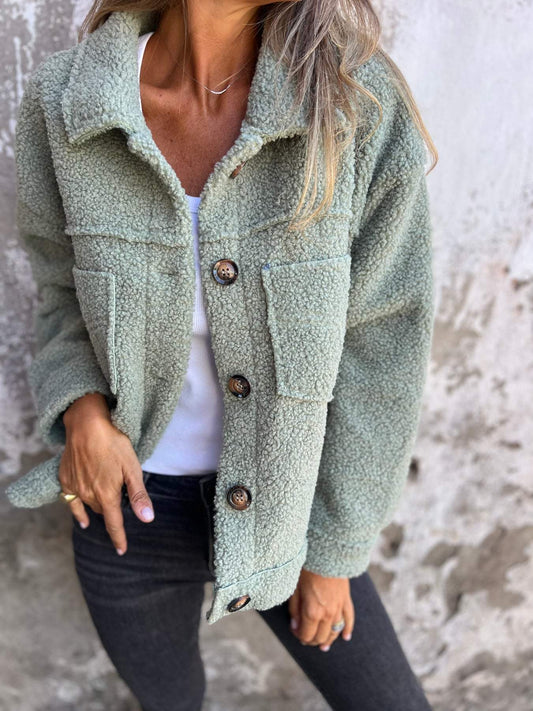 Manteau femme coupe droite col revers longueur mi-cuisses