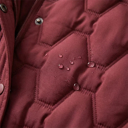 Manteau long imperméable à capuche | Chaleur légère | Femme
