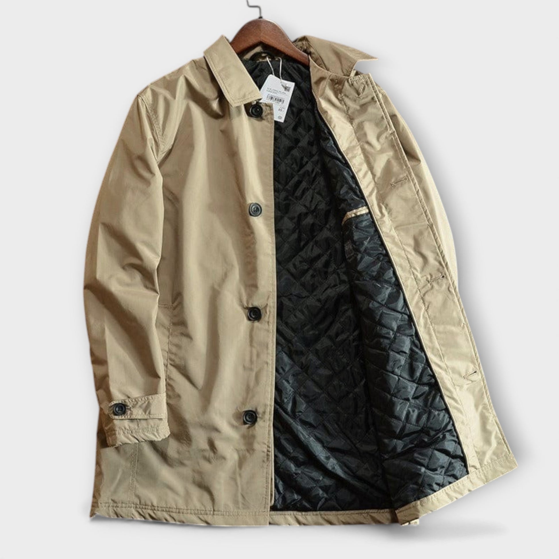 Manteau Casual | Coupe Droite, Col Montant | Gris, Bleu Marine, Noir, Beige