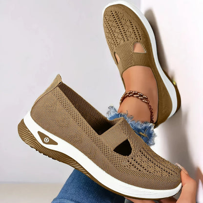 Chaussures orthopédiques femme respirantes antidérapantes bout rond sans lacets