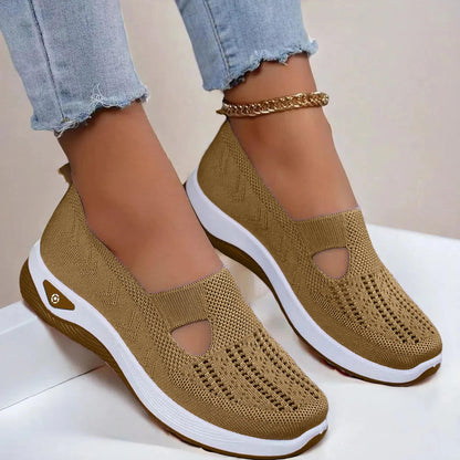 Chaussures orthopédiques femme respirantes antidérapantes bout rond sans lacets