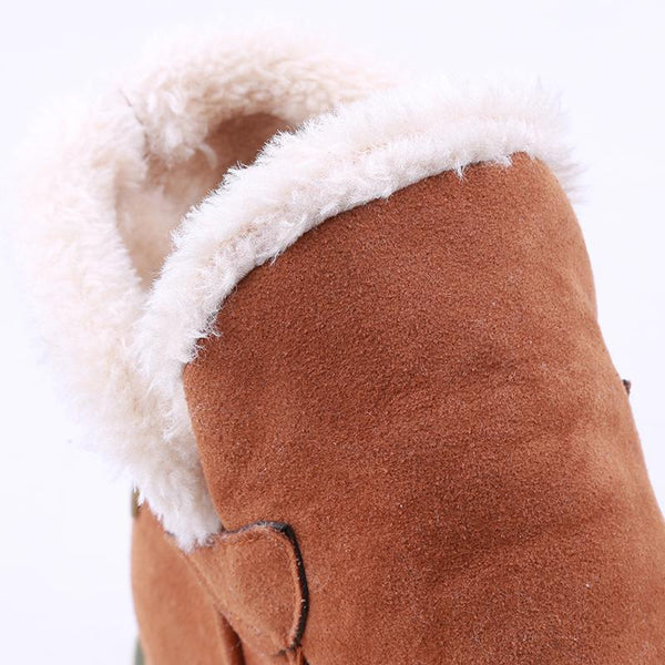 Bottines femme fourrées hiver semelle crantée pull-on neige
