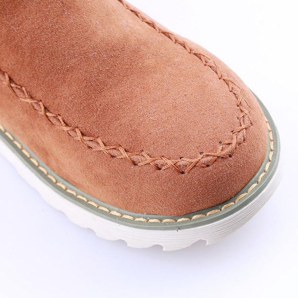 Bottines femme fourrées hiver semelle crantée pull-on neige