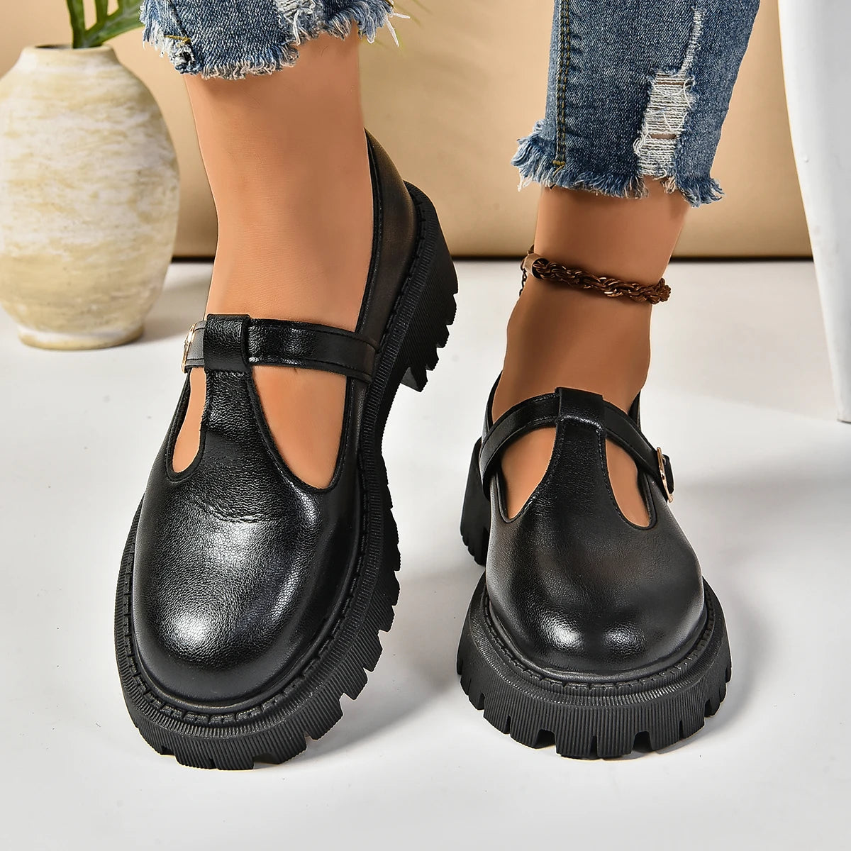 Chaussures Mary Jane | Noir | Design Orthopédique