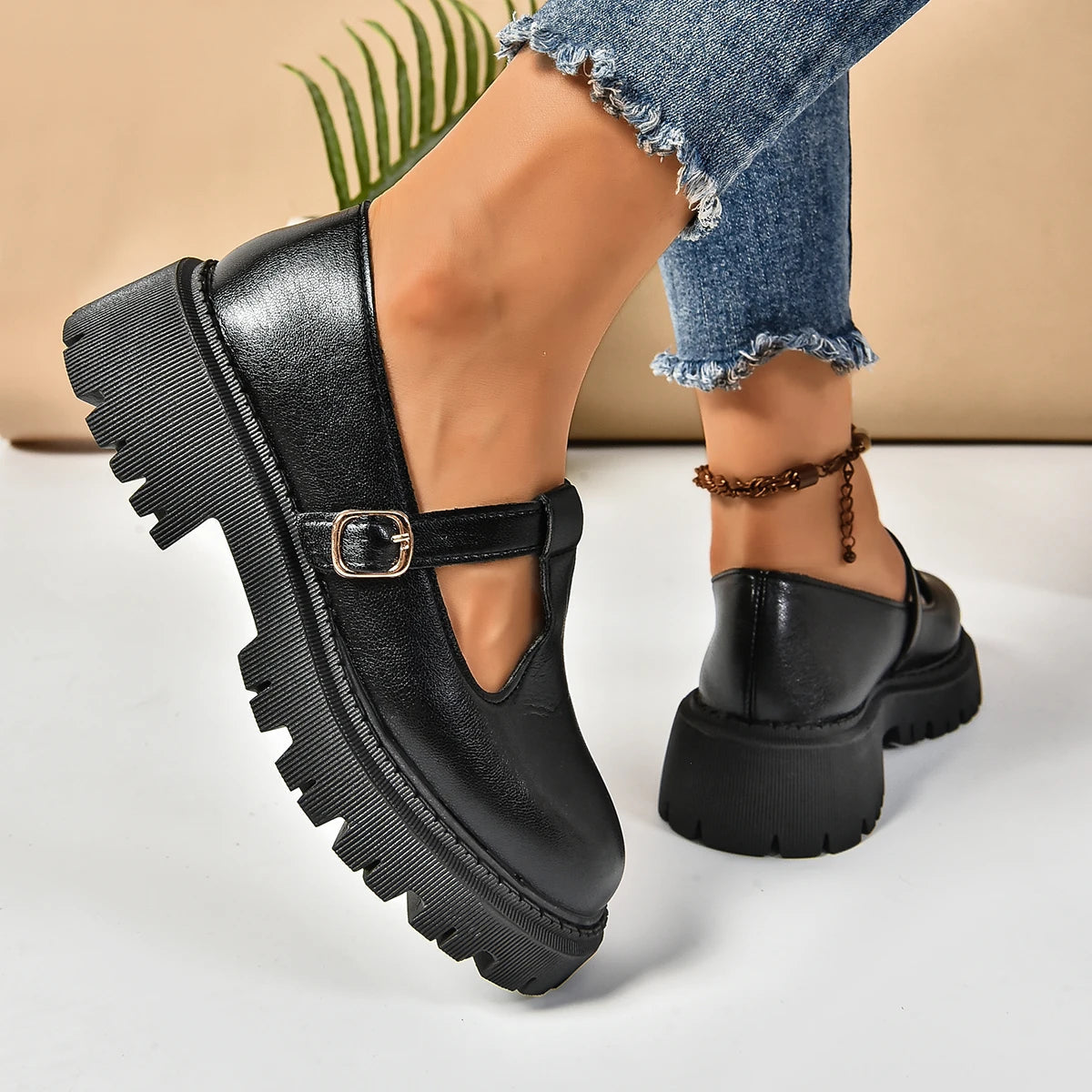 Chaussures Mary Jane | Noir | Design Orthopédique