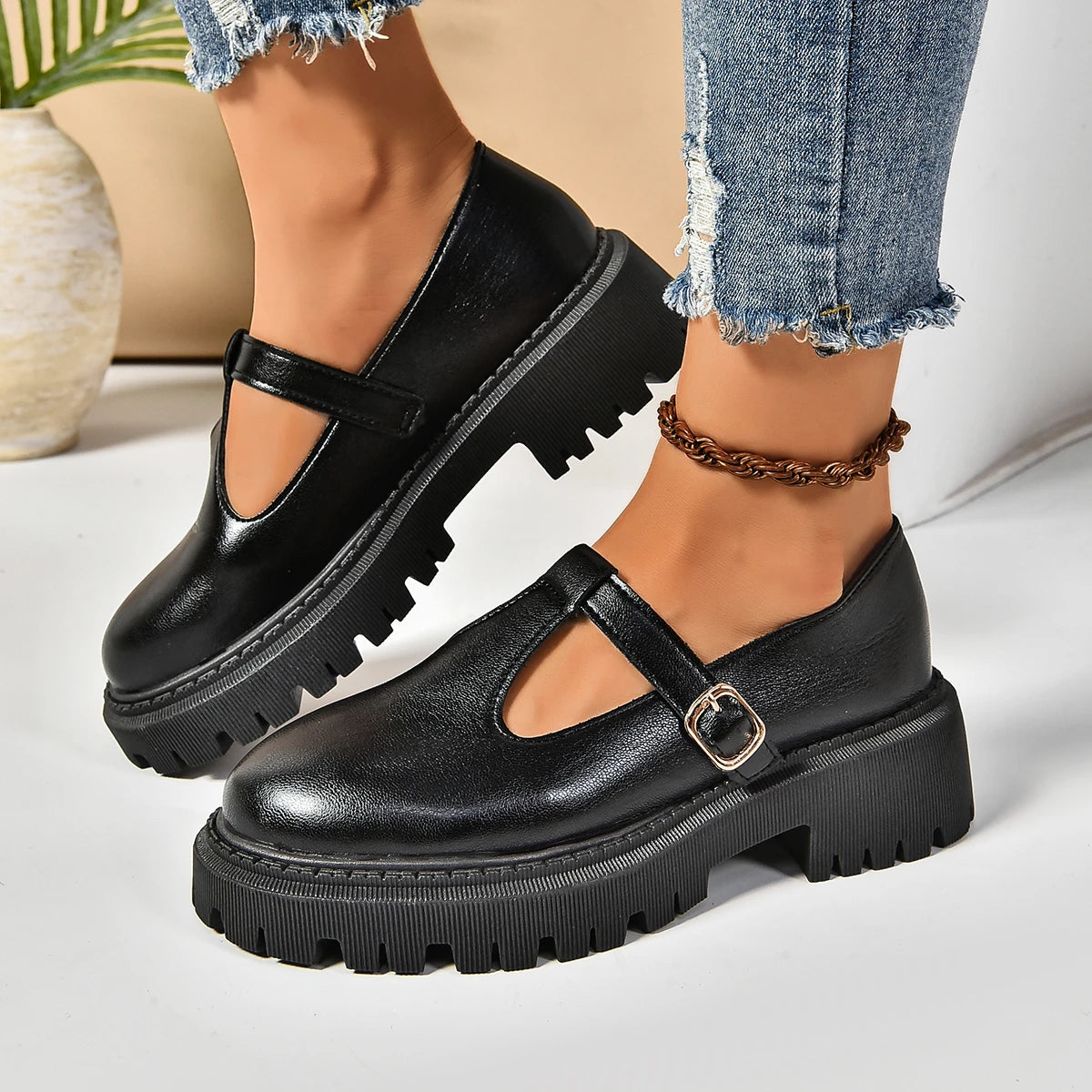 Chaussures Mary Jane | Noir | Design Orthopédique