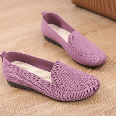 Mocassins tricot slip-on femme légers et respirants