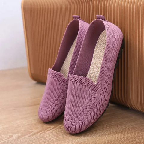 Mocassins tricot slip-on femme légers et respirants