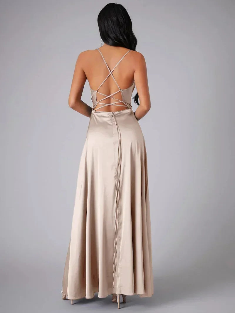 Robe de soirée maxi - fente haute - élégante