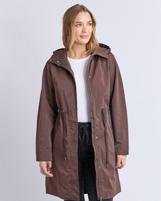 Veste Imperméable Kingston | Coupe Mi-Longue, Café
